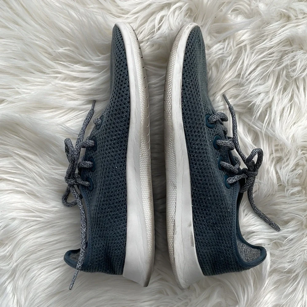 allbirds Men's Tree Runners Sneakers Marine Blue/White Sole 8